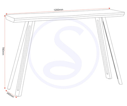 Seconique Quebec Wave Edge Console Table in Medium Oak Effect