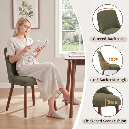 Dining Chairs Set of 4, Upholstered Dining Room Chairs with Ergonomic High Back, Thick Padded Seat, Skin-Friendly Fabric