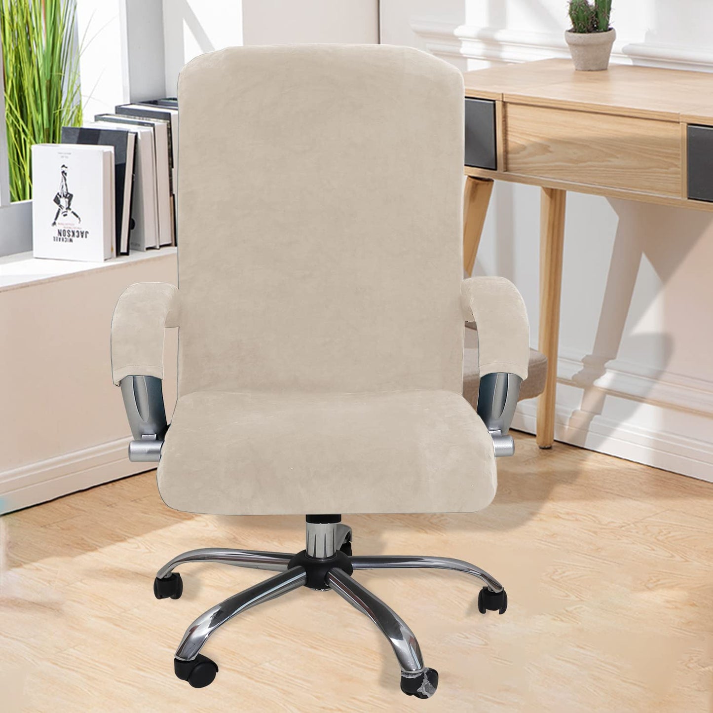 Bestenrose Velvet Office Chair Cover Stretch Computer Desk Armchair Covers