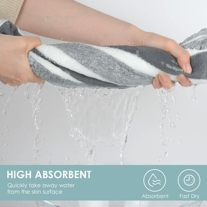 VIVOTE Microfibre Hand Towels for Bathroom with Hanging Loop Grey 3pcs