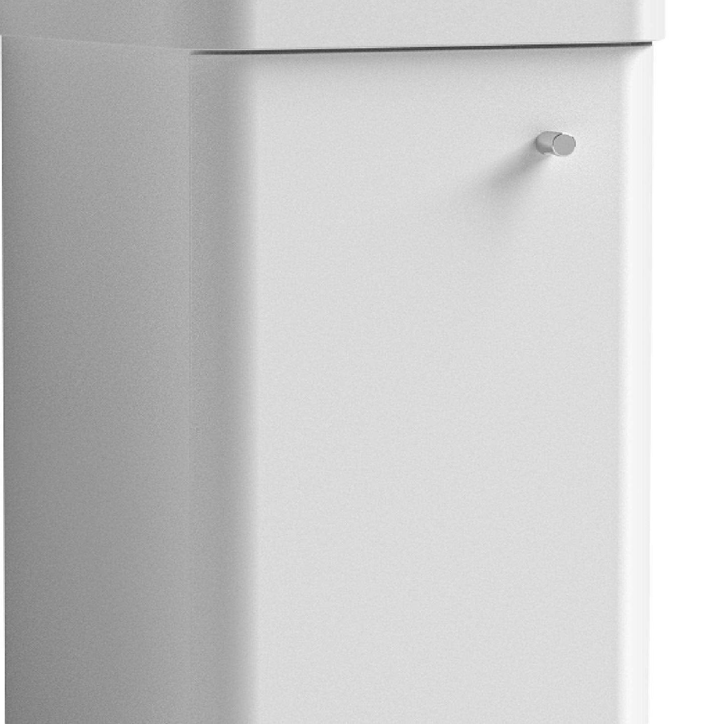nuie COR102 Core Modern Bathroom Floor Standing 1 Door Vanity Unit and 1 Tap Hole Ceramic Basin, 864 x 405 x 355mm, Gloss White
