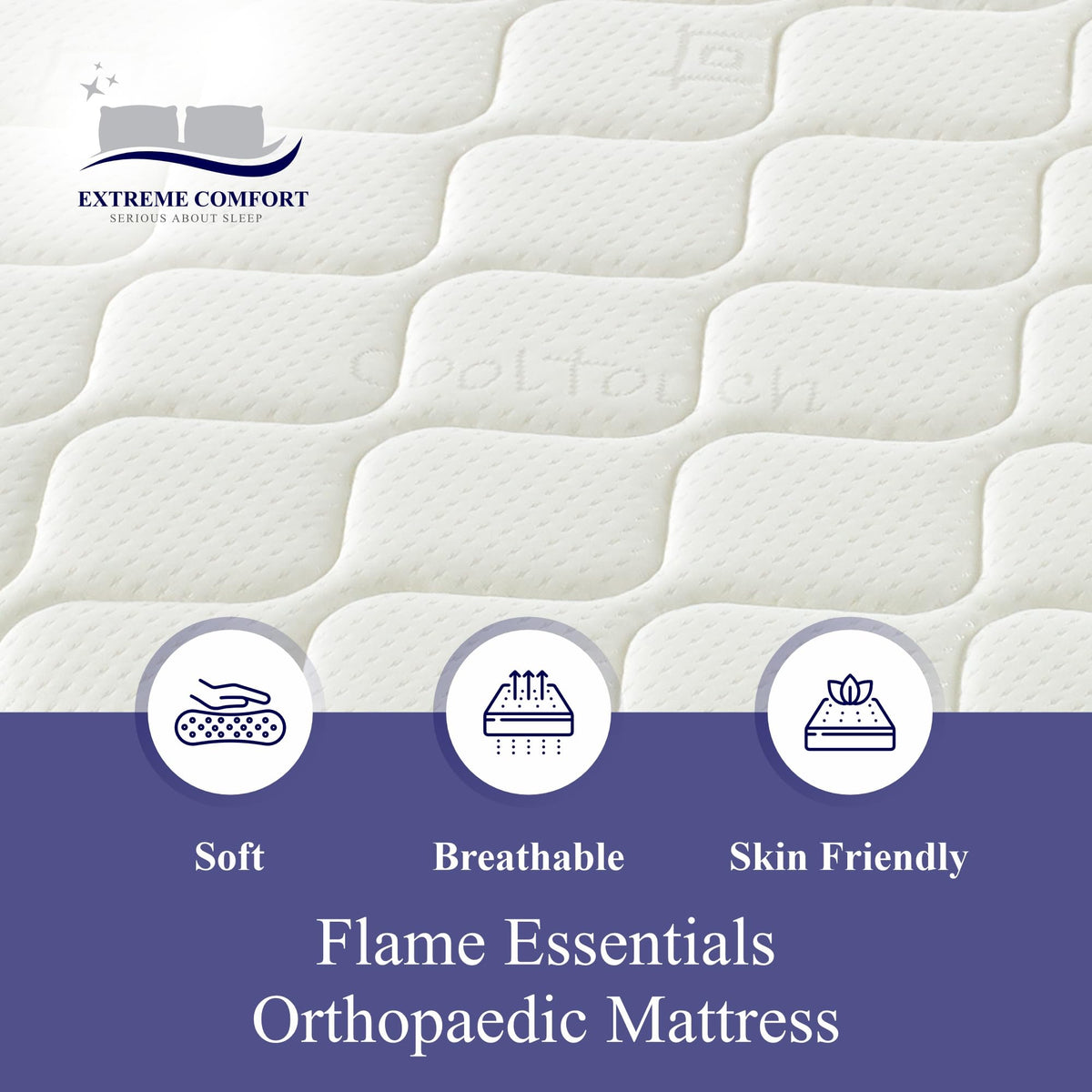 eXtreme comfort ltd Flame Essentials Orthopaedic Small Double Mattress 4 FT (120x190cm) | Firm Support Foam | Maximum Value All-Foam | 14cm Deep