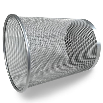 Ram® 20L Circular Mesh Bin Office Home Garbage Can For Bathrooms, Kitchens, Offices, Rooms, Students (Silver)