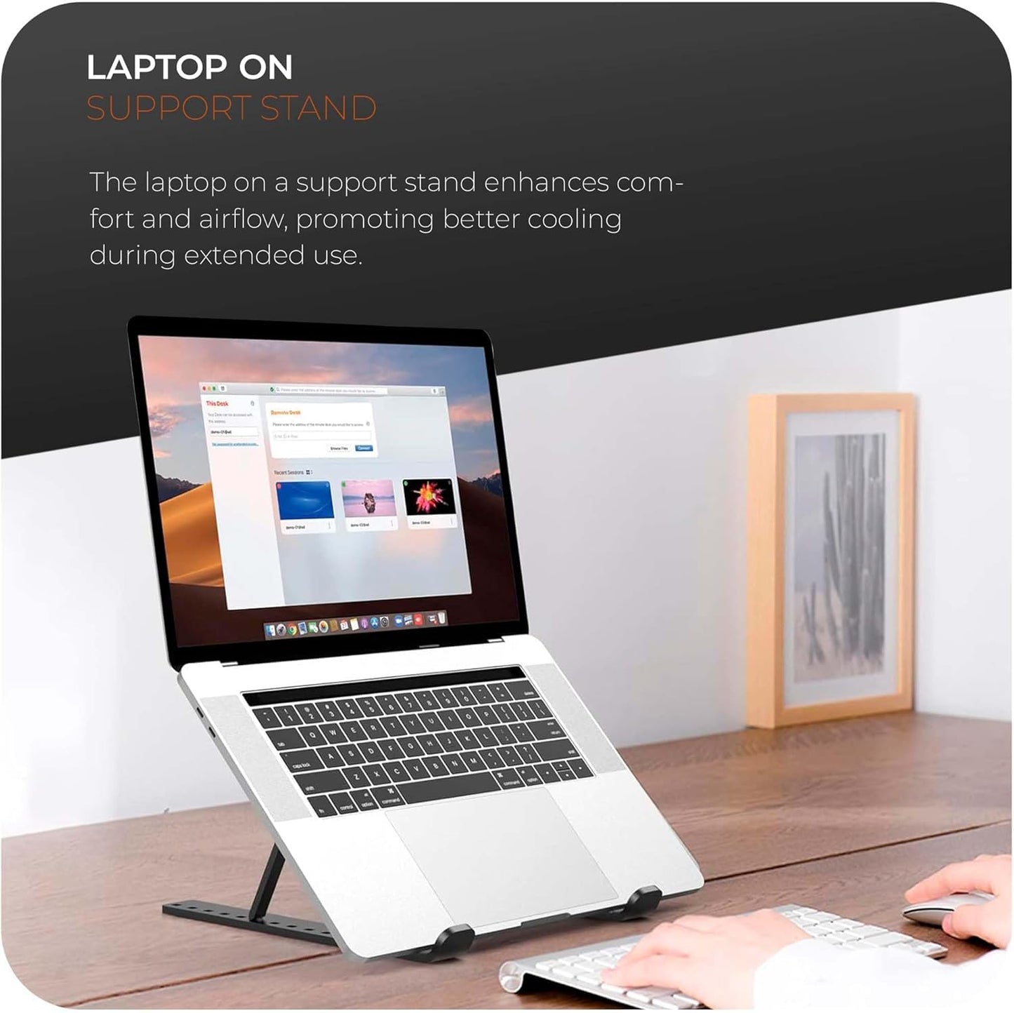 Roe Tenpo Adjustable Laptop Stand for Desk, 6-Angle Laptop Riser Portable Laptop Holder