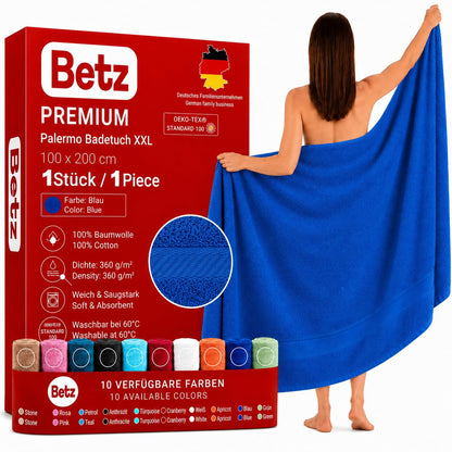 Betz XXL Bath Towel PALERMO 100% Cotton Size 100x200 cm color blue