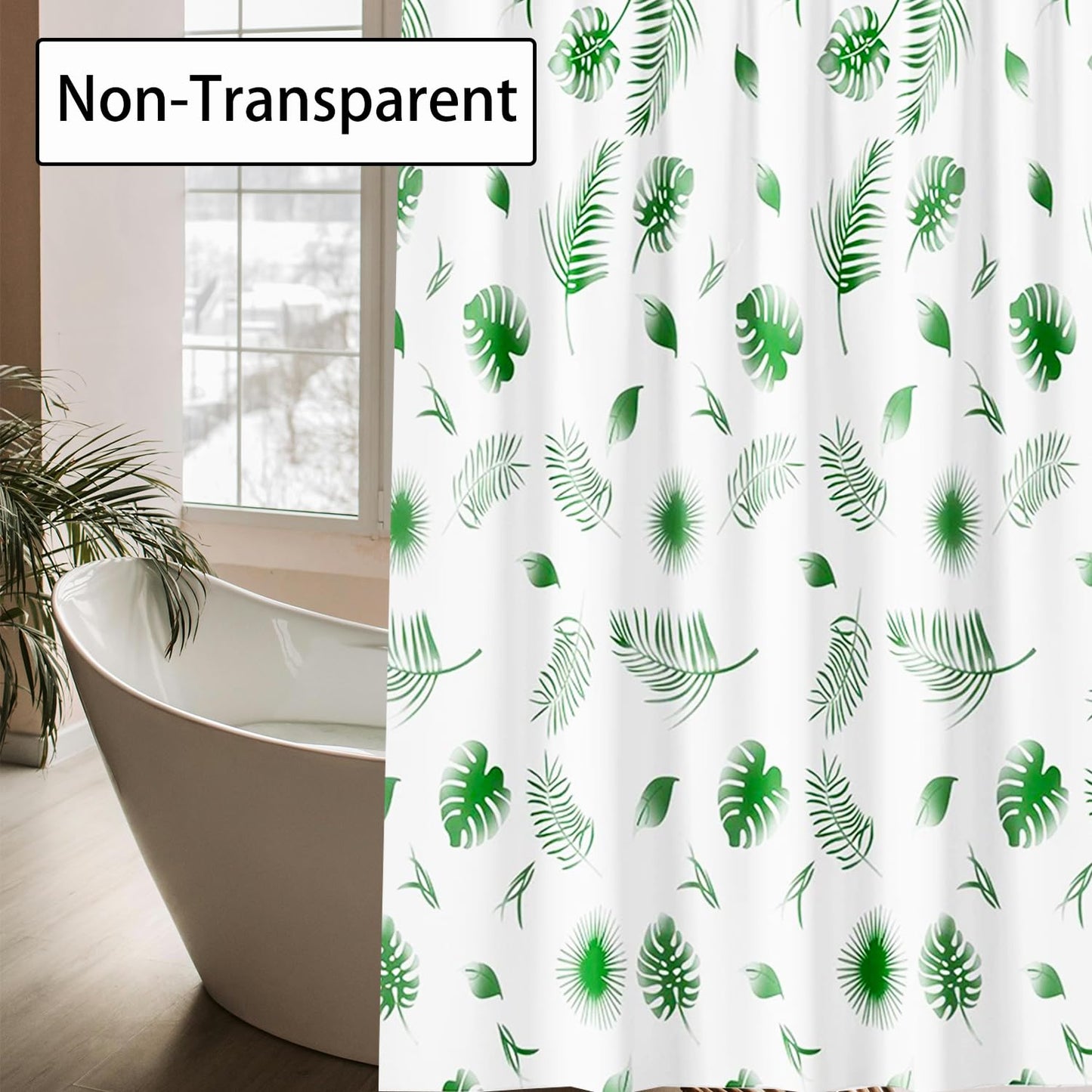 zhaoyeqing Shower Curtain Mould Proof Mildew Resistant - Bathroom Curtain with 12 Hooks - Waterproof Fabric Bathtub Curtain, Washable, Quick Dry