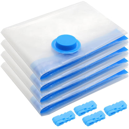4 Pcs Space Saver Bags Vacuum Storage Bags Small Compression Zipper Storage Bags Vacuum Pack Bags for Clothes, Vacuum Bags for Clothes Travel Home