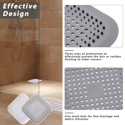 Alyvisun 2Pcs Silicone Shower Hair Catcher with Suction Cup