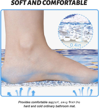 Shower Mat Non Slip : Shower Mats for Inside Shower - 60 x 60 cm Square Bath Mat Anti Mould for Inside Bath