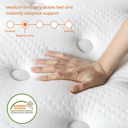 Uliyati 12 Inch Orthopedic Hybrid Mattress - Single, Medium Firm