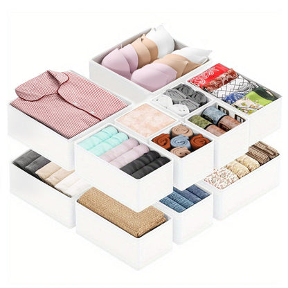 Yeqqzq 12 Pcs Drawer Organizer, Underwear Drawer Organizer Bins, Dresser Organizer for Baby Clothes, Dresser Drawer Dividers for Baby Clothing, Bra