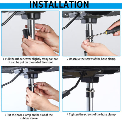 QOOSIKICC 19 Pcs Fixing a Sinking Office Chair Cylinder Alternatives Gas Lift Tools Kits, Office Chair Saver for Stop Sinking, with Hose Clamps