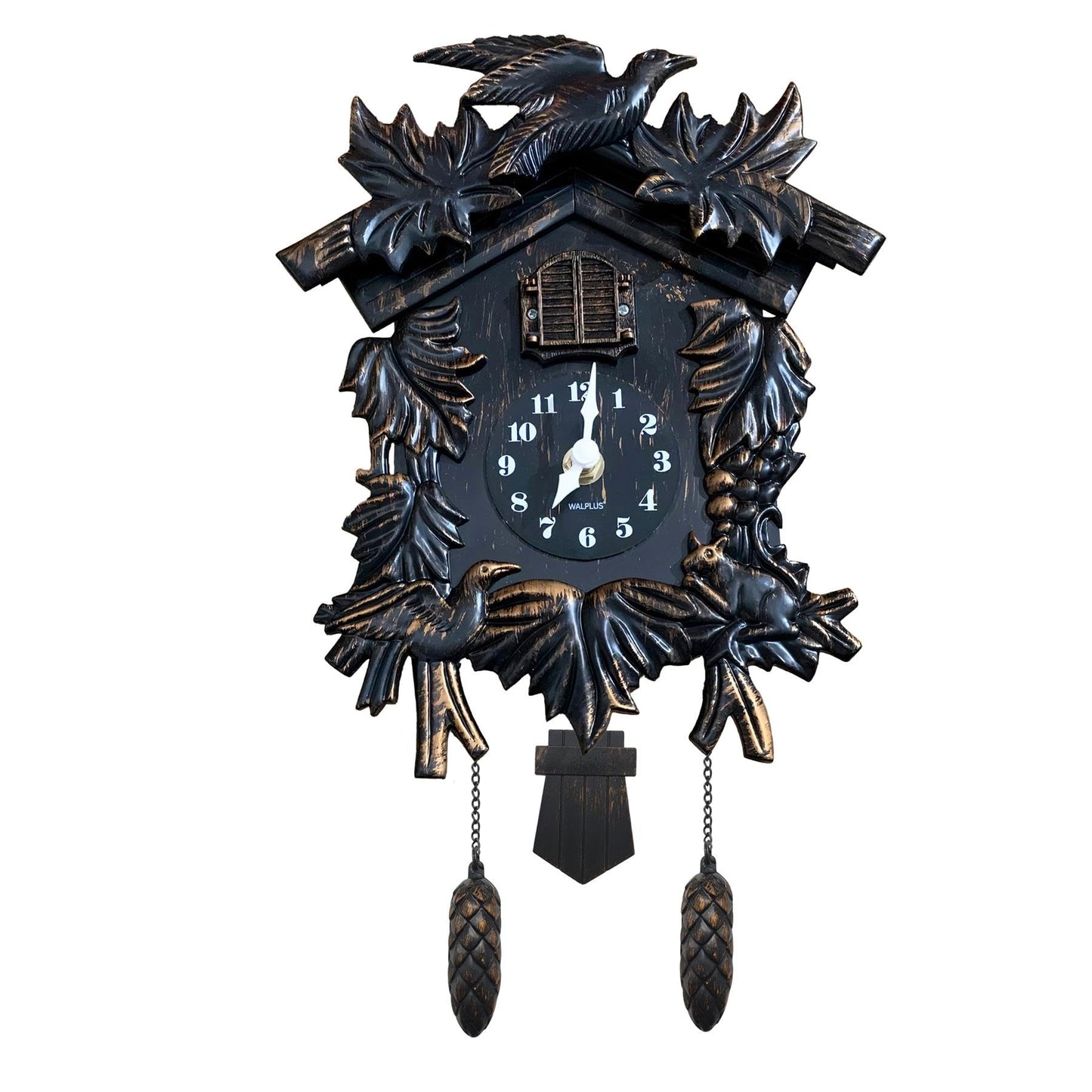 WALPLUS 24x31x13cm Black Forest Cuckoo Clock Classic Clock Home DIY Decoration Office Accessories Minimalist Design Bedroom Decor Stylish Living Room