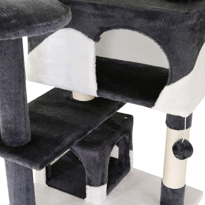lionto dibea Cat Tree Activity Centre Scratching Post, 130 cm, Grey/White