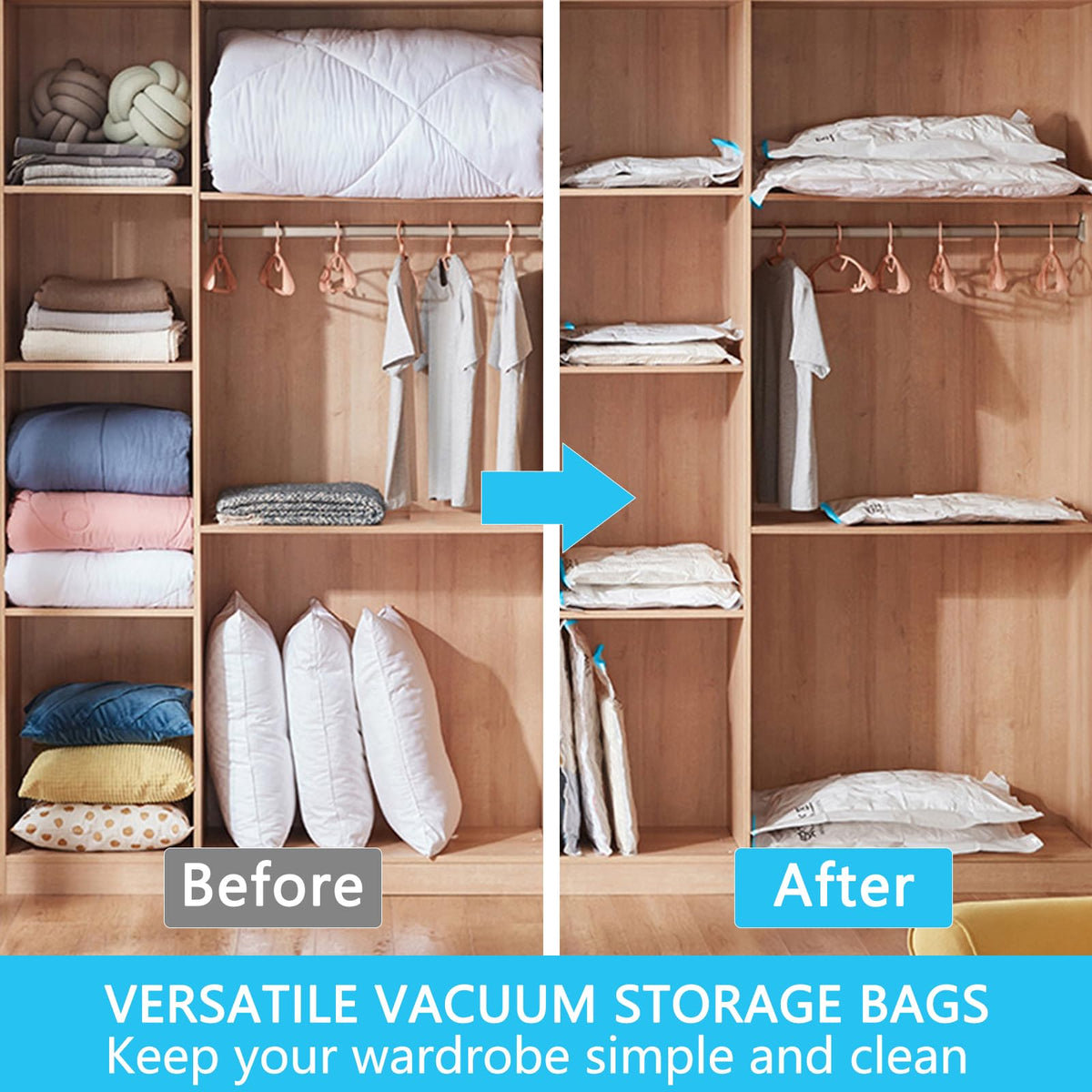 Vacuum Storage Bags - 4 Pack 100X130CM Extra Large Strong Space Saver Compression Bags
