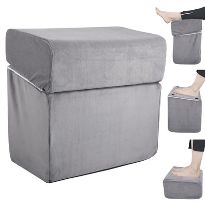 Adjustable Foot Rest Under Desk, Ergonomic Foot Support Cushion, Under Desk Ottoman with Washable Cover, Anti-Slip Design, Ideal for Office, Work