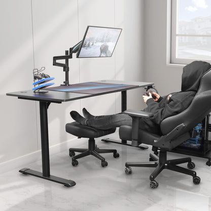 EUREKA ERGONOMIC Height Adjustable Under Desk Footrest,Ultra Soft Padded Roller Seat PU Leather Low Round Rolling Stool Floor Stool with Wheels,Ideal