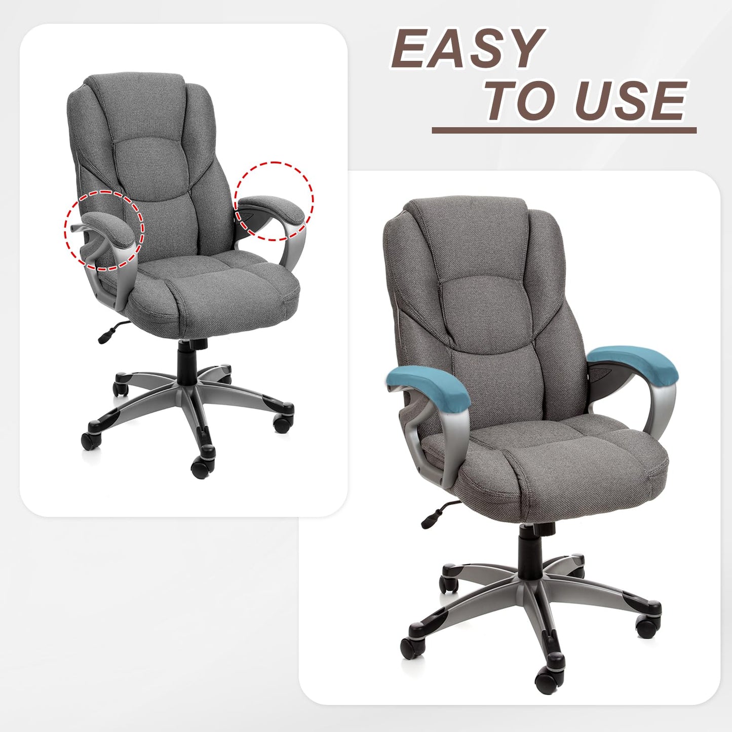 sourcing map Chair Armrest Slipcovers Covers, 32 x 8cm Polyester Removable Seat Hand Rest Protector for Office Chairs Desk Chair(Wine Red)