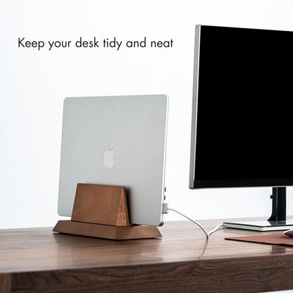 ZMARKRAFT® Vertical Laptop Stand, Solid Wood Organizer for MacBook