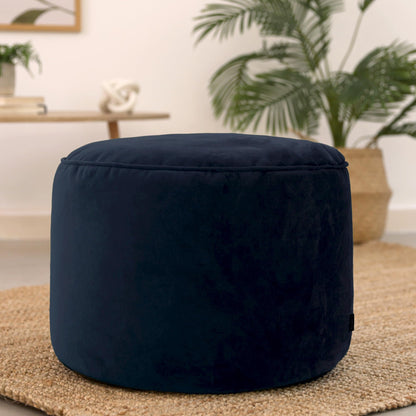 icon Milano Velvet Large Bean Bag Footstool with Filling Included, Blue
