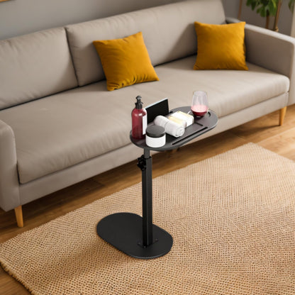 Ejoyous C-Shaped Side Table, Adjustable Height, 360 Degree Rotation, Wooden Coffee Table for Living Room, Bedroom, Bathroom, Sofa Side Bedside Table