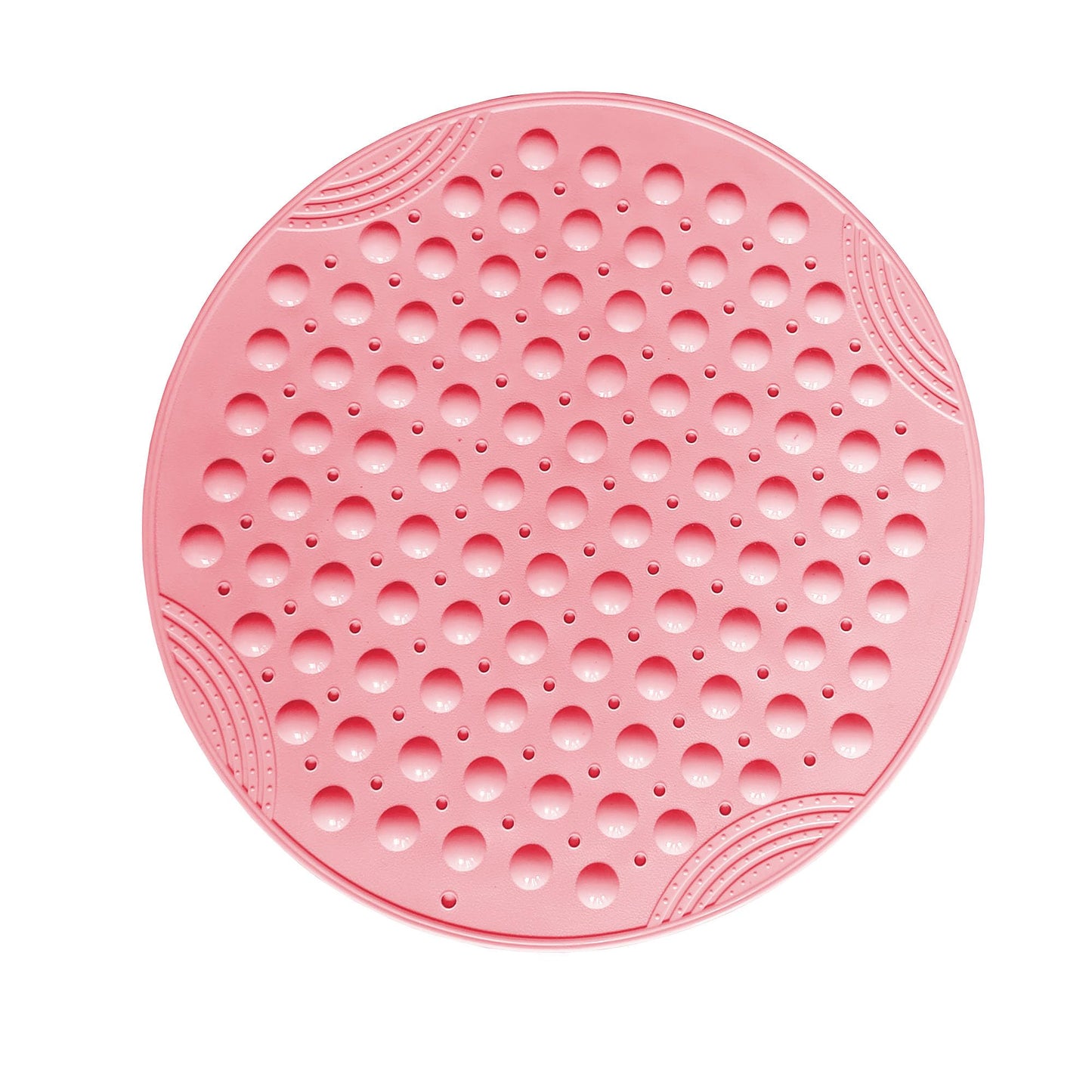 VSUSN Shower Mat Anti-Slip Round Bathtub Mat with Suction Cups Inside or Outside Showers Machine Washable Shower Bath Mat,Pink