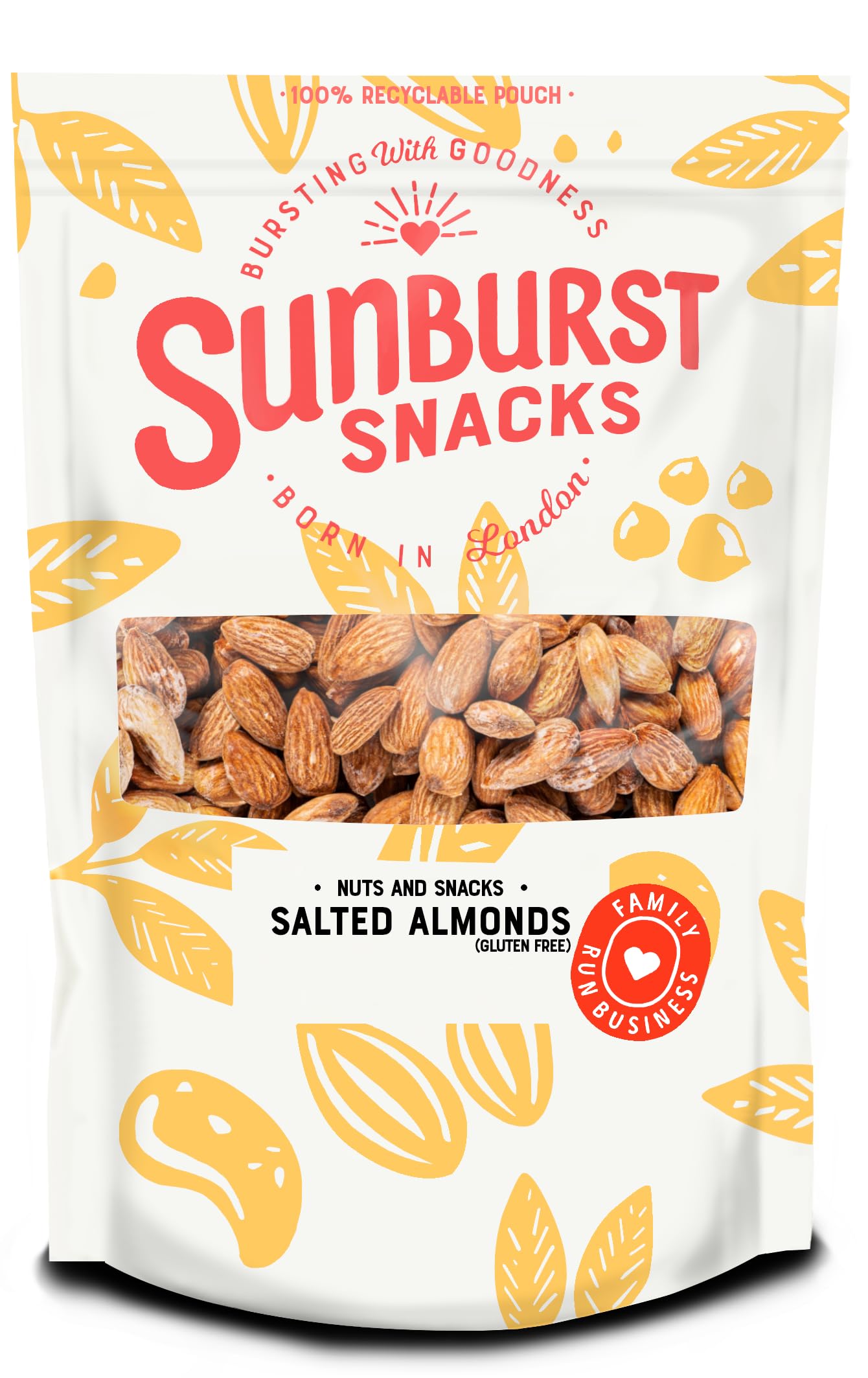 Sunburst Whole Almonds Dry Roasted and Salted, Non GMO. 500 g