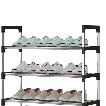 AcornFort® S-5 6 Tiers 18 Pairs Small Shoe Storage Rack Organiser Shelf Hold Stand (Silver)