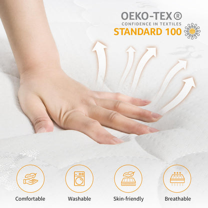 wowttrelax Small Double Mattresses 4ft, 15cm Foam Mattress with 2 Hardness Levels, Soft and Medium-Soft, Removable Cover