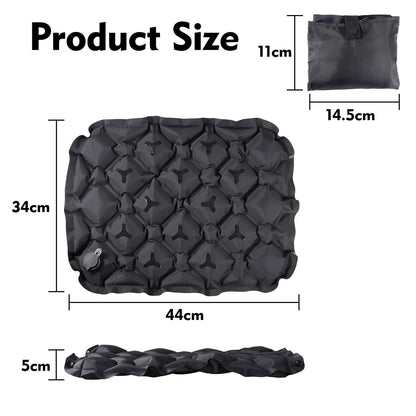 KINGTLE Inflatable Seat Cushion, Travel Air Pad with Bag, Camping Mat