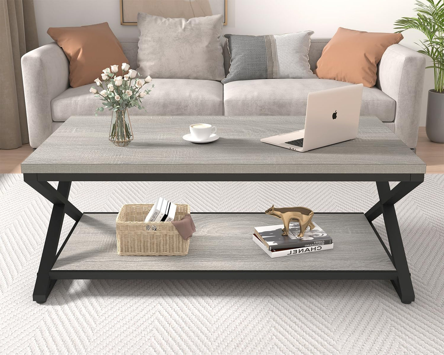 HSH Coffee Table for living room coffee tables Storage 120cm Grey
