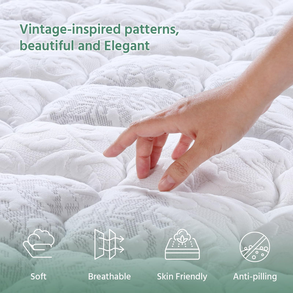 SZsuilong 4ft6 Double Mattress, 11 inch Hybrid Double Size Mattresses Pocket Sprung, 7-Zone Orthpaedic Mattress Medium Firm for Pressure Relief