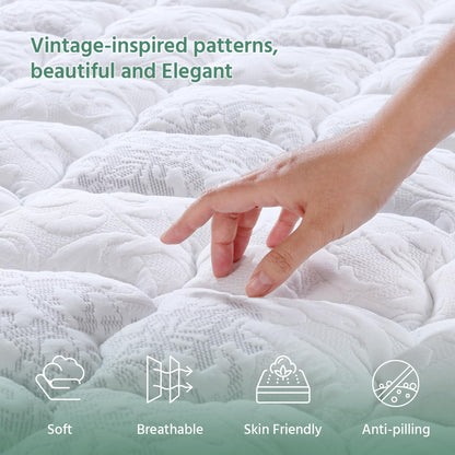 SZsuilong 4ft6 Double Mattress, 11 inch Hybrid Double Size Mattresses Pocket Sprung, 7-Zone Orthpaedic Mattress Medium Firm for Pressure Relief