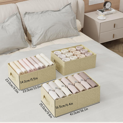 ENUMAIL Washable Open Storage Bins,Grey and Beige,33x23x14cm,3 Pack