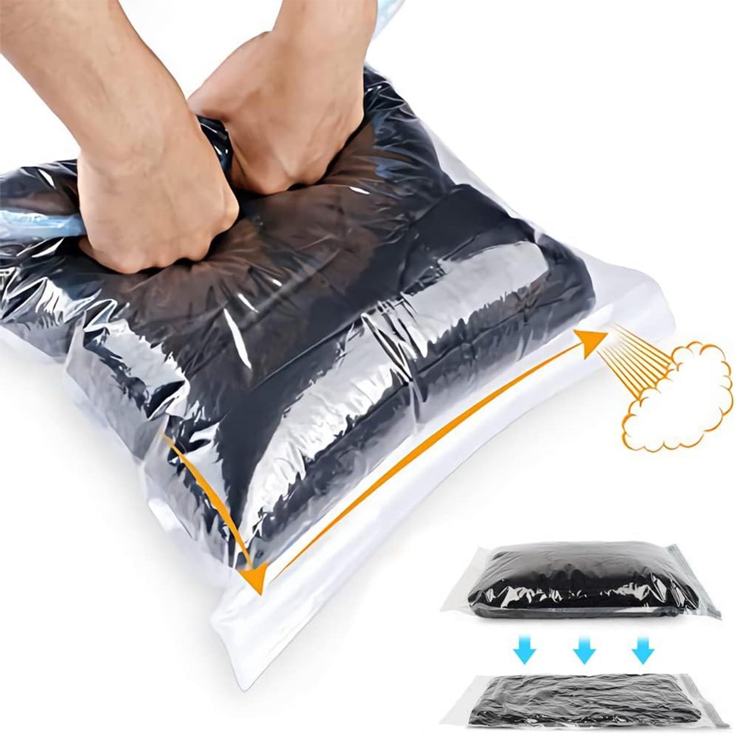 ATB-Foger 60x50cm Large Sealable Plastic Bag Organiser Pouches Clothing Travel Storage Reusable Waterproof Large Bags for Down Jackets Sweater 20pcs