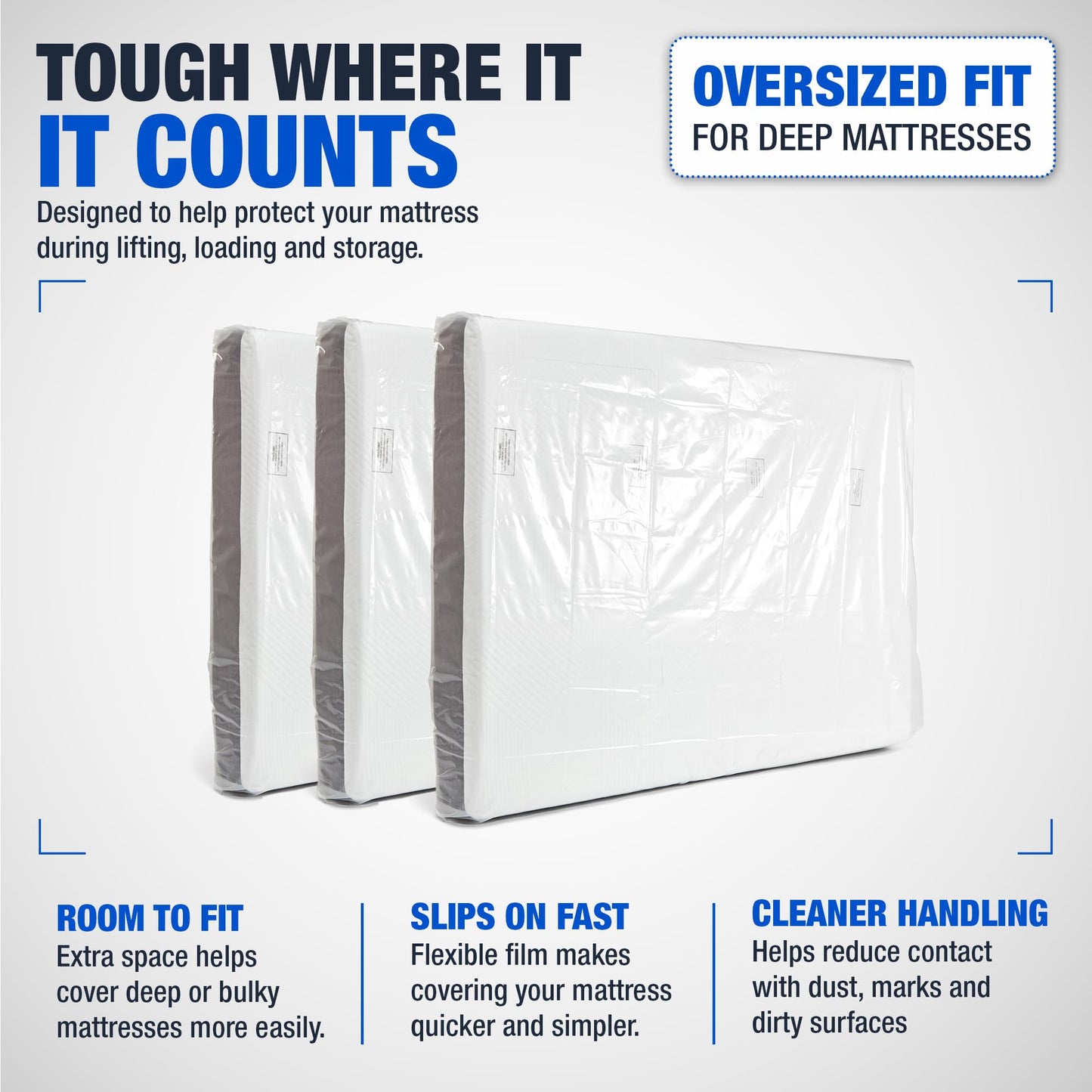 Direct Manufacturing Mattress Storage Bag, 400-Gauge Polythene, King Bed Size (150x200x30 cm), Waterproof Protection for Moving House and Storage