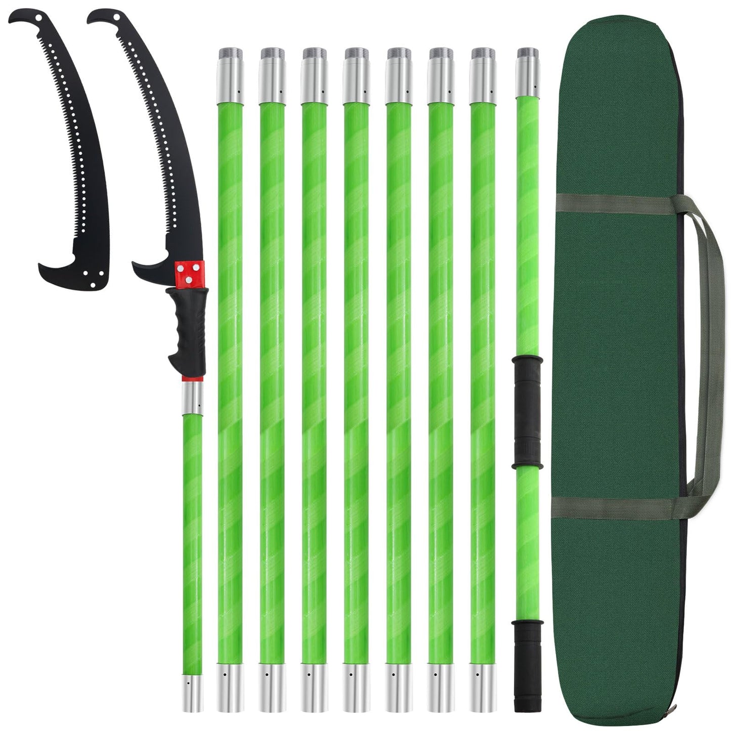30Ft Pole Pruning Saw for Tree Trimming,Manual Pole Saw Trimmer Extendable,Garden Tools for Palm Oak High Branches,Cuts Clean and Fast