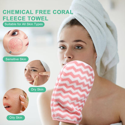 PHOGARY Face Cloths Body Wash Mitt, Super Absorbent & Soft Face Towels Facial Mitts, Reusable Makeup Remover Cloth Facial Cleansing Cloths