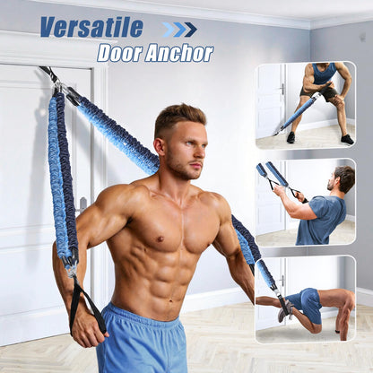 ALongSong Pilates Equipment Pilates Reformer With 6 Resistance Bands 20/30/40lbs Anti-Snap Protection For Home Gym Workout Yoga Twisting Squat
