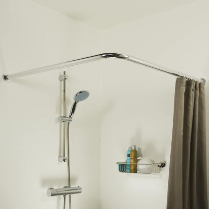Sealskin Shower Curtain, Stainless Steel, Matt Aluminium, 2.8 x 90 x 2.8 cm
