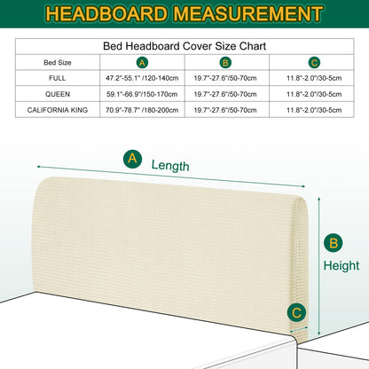 Bed Headboard Cover Dustproof Protector Jacquard Furniture Cover for 1.1-1.4m, Yellow