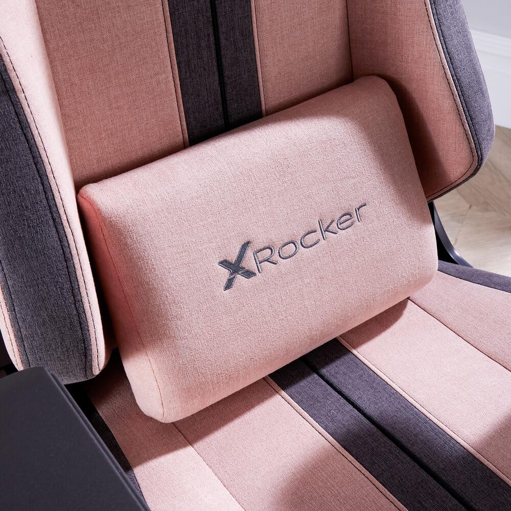 X-Rocker Onyx High Back Ergonomic Gaming Chair for Adults & Teens - 4D Armrests, Head & Lumbar Cushion, Height Adjustable Recliner, Luxury Fabric