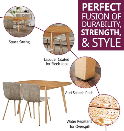 Hallowood Furniture Aston Oval Butterfly Extendable Table and Chairs Set 4