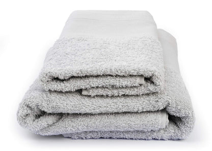 Filet Ago.fil S.r.l. Embroidered Towel Set (1+1) Pair of 100% Cotton, Grey, 60 x 105 – 40 x 60 cm