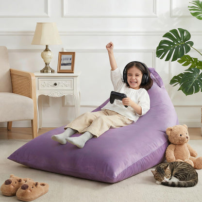 Nobildonna 4ft Bean Bag Chair Cover (No Filler) for Adults, 400L Extra Large Triangular Beanbag Chair Cover