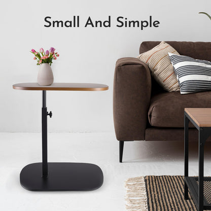C-Shaped Side End Table, Adjustable Height Sofa Side Table, 360 Degree Rotating TV Tray, Perfect for Small Spaces, Sliding Rotating Bedside Table