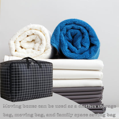 Storage 2 Pcs Large bag 105L Wardrobe Heavy Duty Laundry Oxford Cloth Duvet King Size Moisture Proof Black White Plaid
