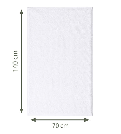 Caramont Set of 6 Bath Towels 70 x 140 cm - 100% Cotton, Ultra Soft, Highly Absorbent, Quick Drying, Hotel Quality - White - for Bathroom, Shower