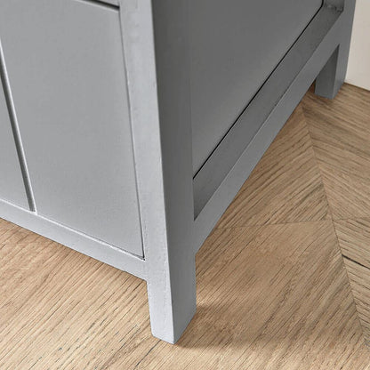 Home Source Chest of Drawers, Wooden Storage Unit Bedroom Organiser Bedside, Love Heart Design, 3 Drawer, Grey