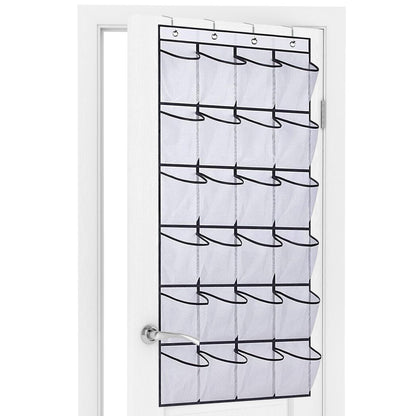 BONAVCY Over the Door Shoe Storage, Hanging Shoe Rack with 24 Mesh Pockets